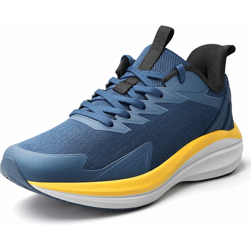 Panelled Mesh Road Running Shoes in Deep Blue
