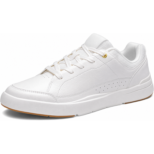 Low-Top Court Lace-Up Sneakers in White