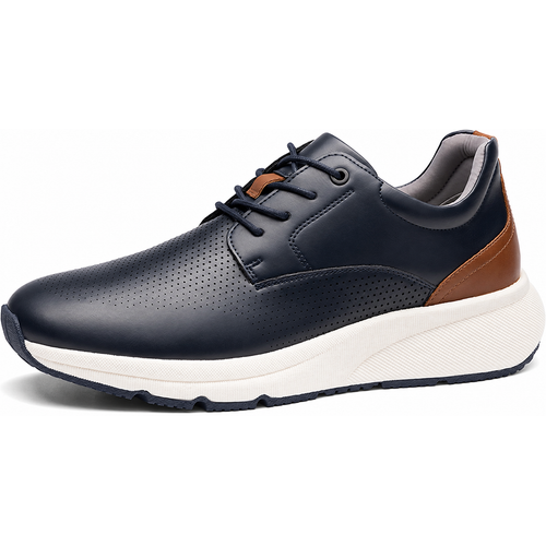 Oxford Style Lace-Up Casual Sneakers in Dark Blue