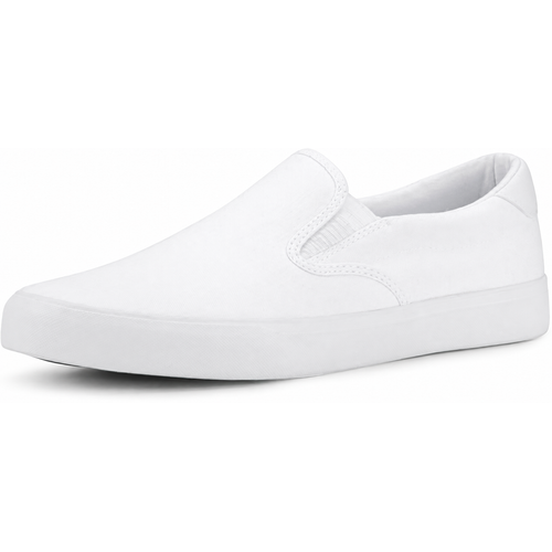 Canvas Slip-On Casual Sneakers in White